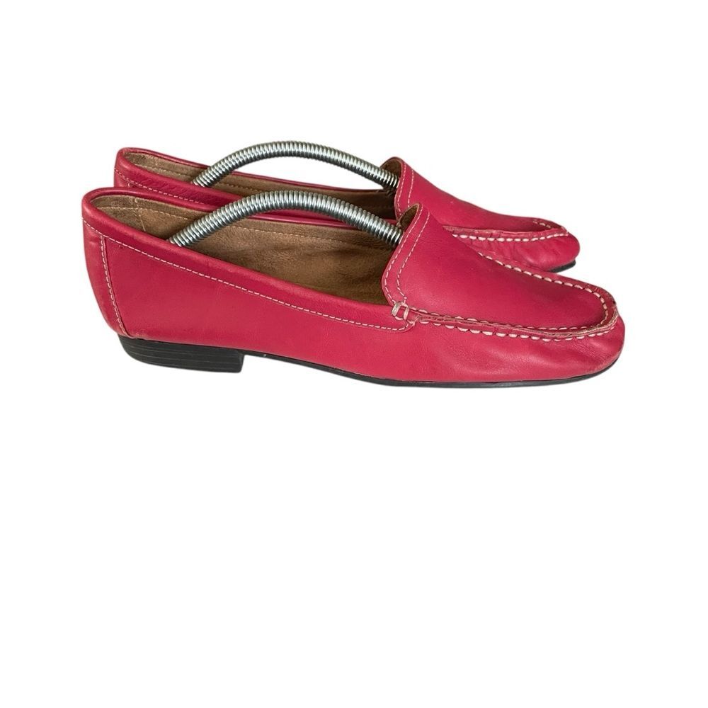 Naturalizer Kettle Slip-On Flats Red Leather Moccasins Women's Size 7.5 M